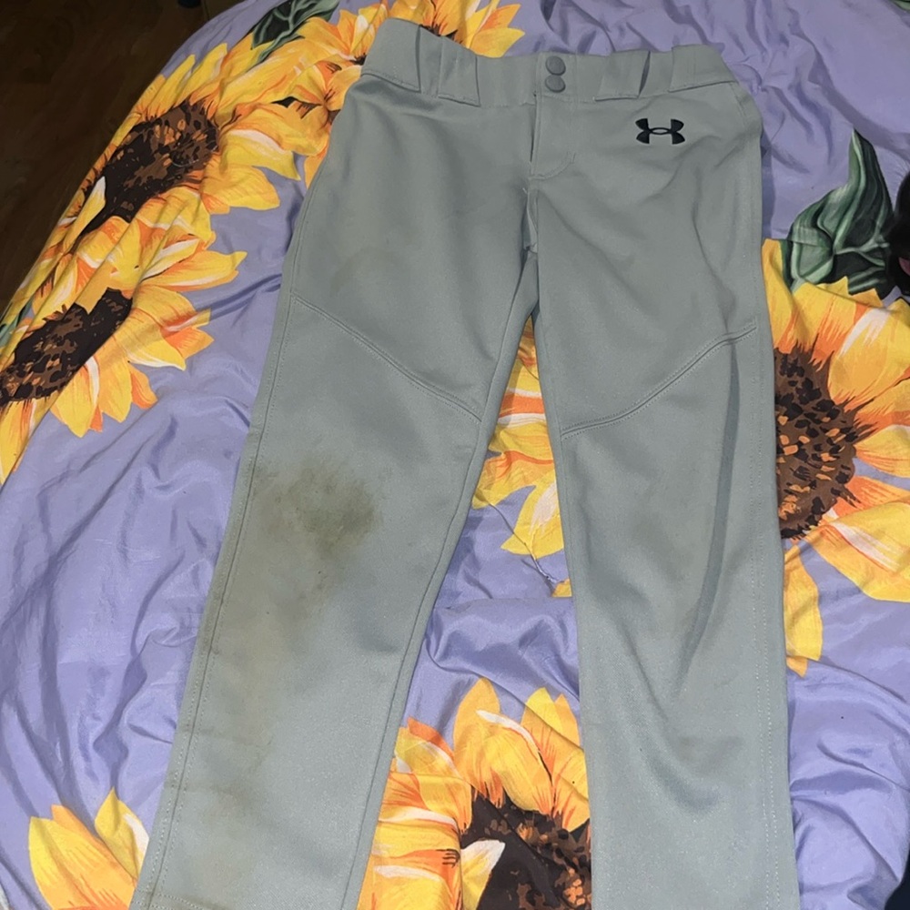 Gray under armor baseball pants